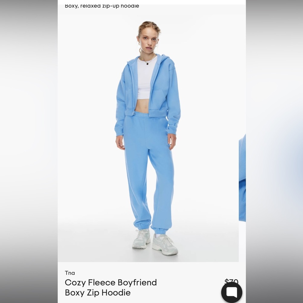 TNA Cozy Fleece Boyfriend Boxy Zip Hoodie